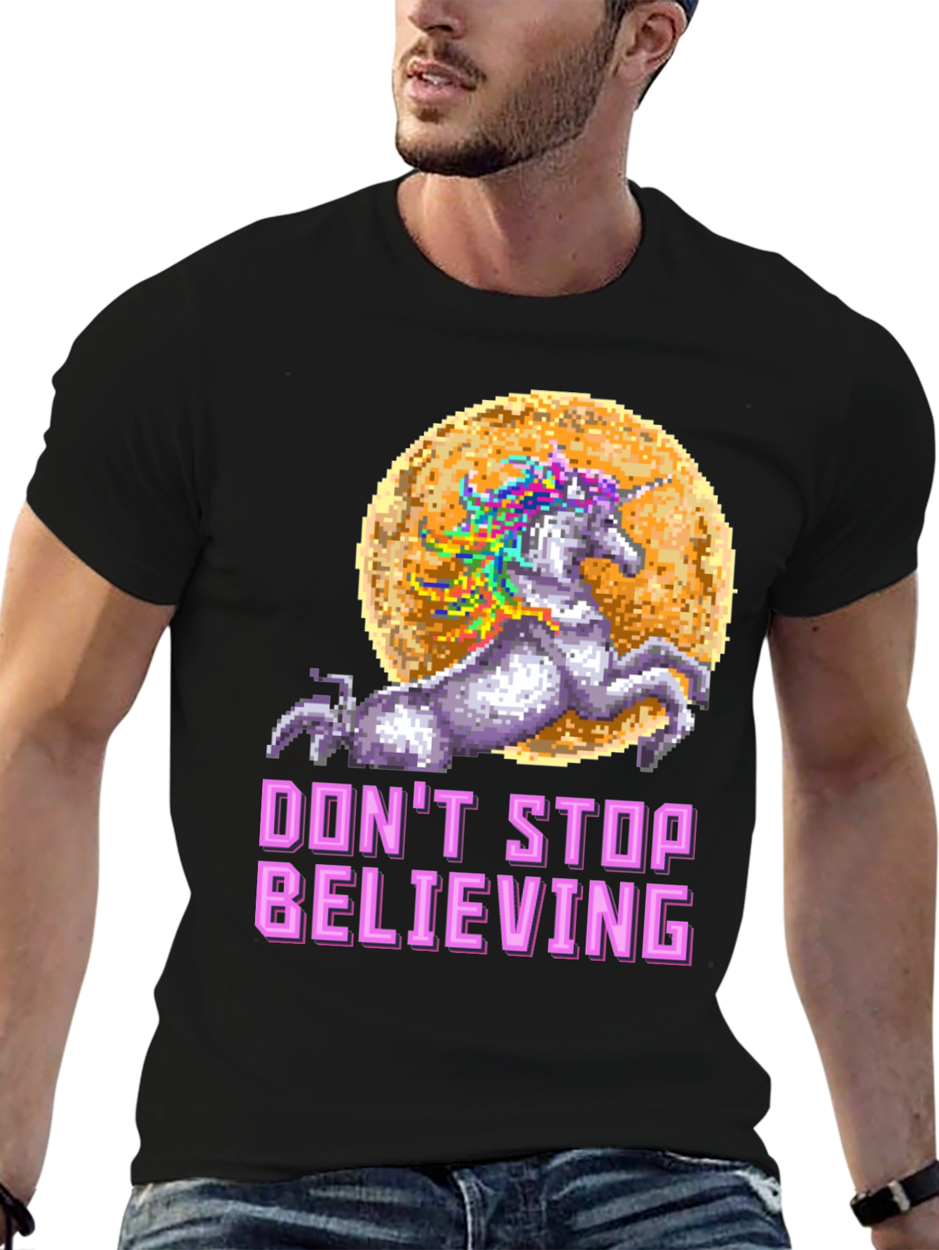 Unicorn Dont Stop Believing Graphic T-Shirt