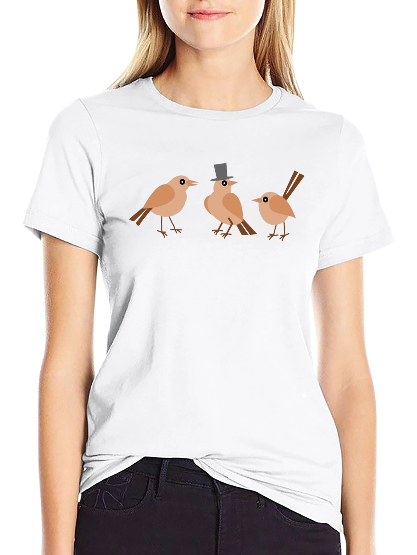 Whimsical Bird Trio Graphic Tee