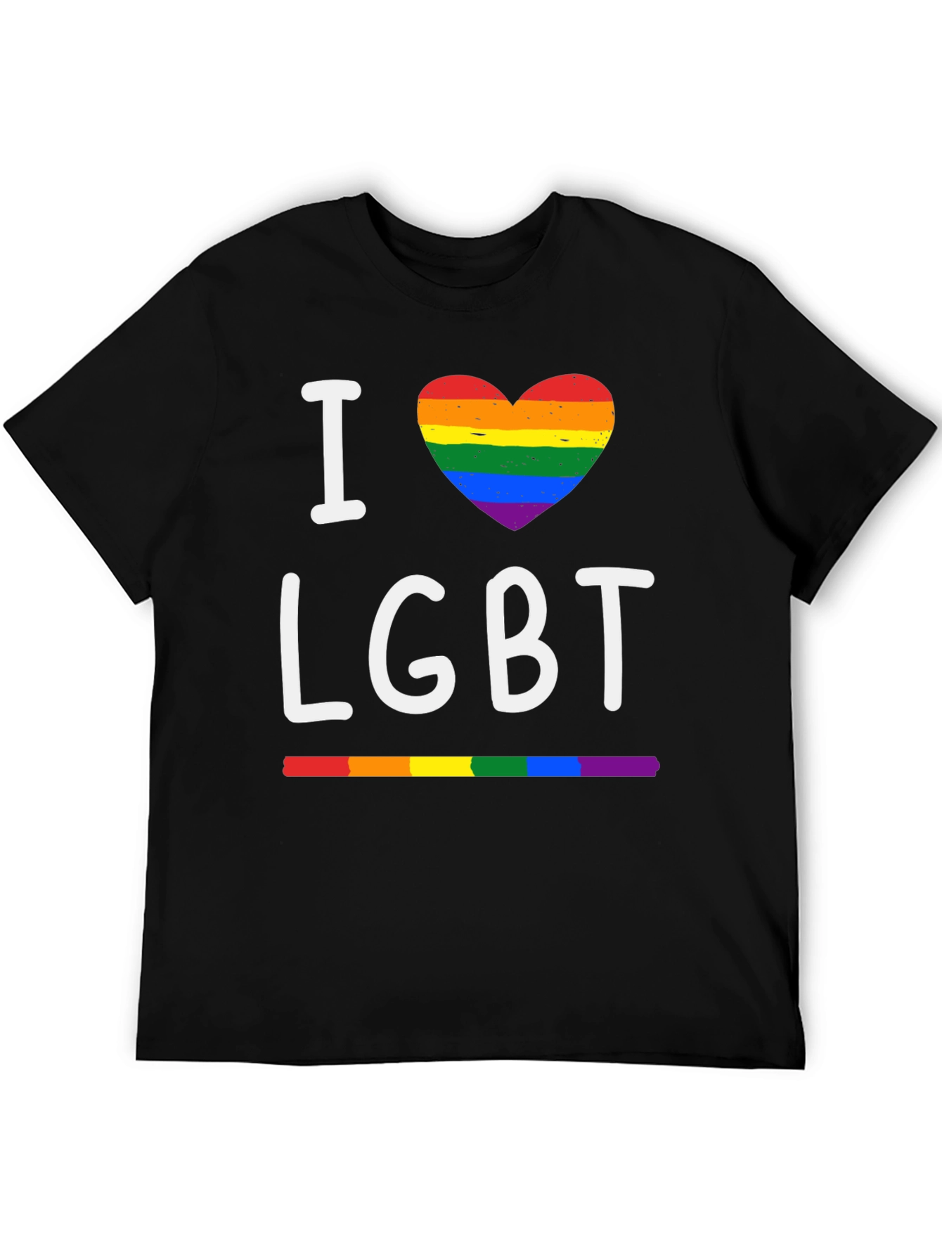 I Heart LGBT Pride T-Shirt - Rainbow Love