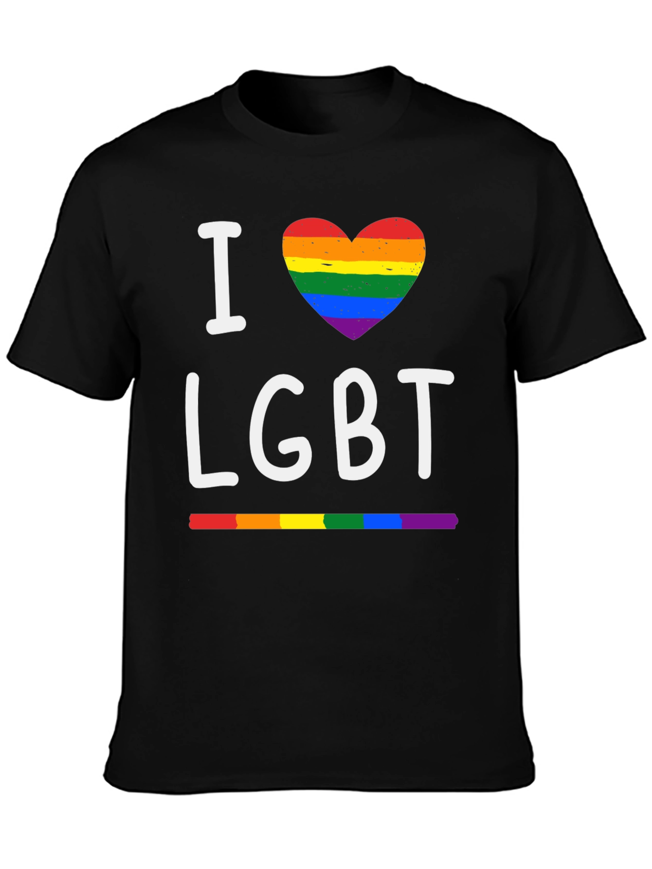 I Heart LGBT Pride T-Shirt - Rainbow Love