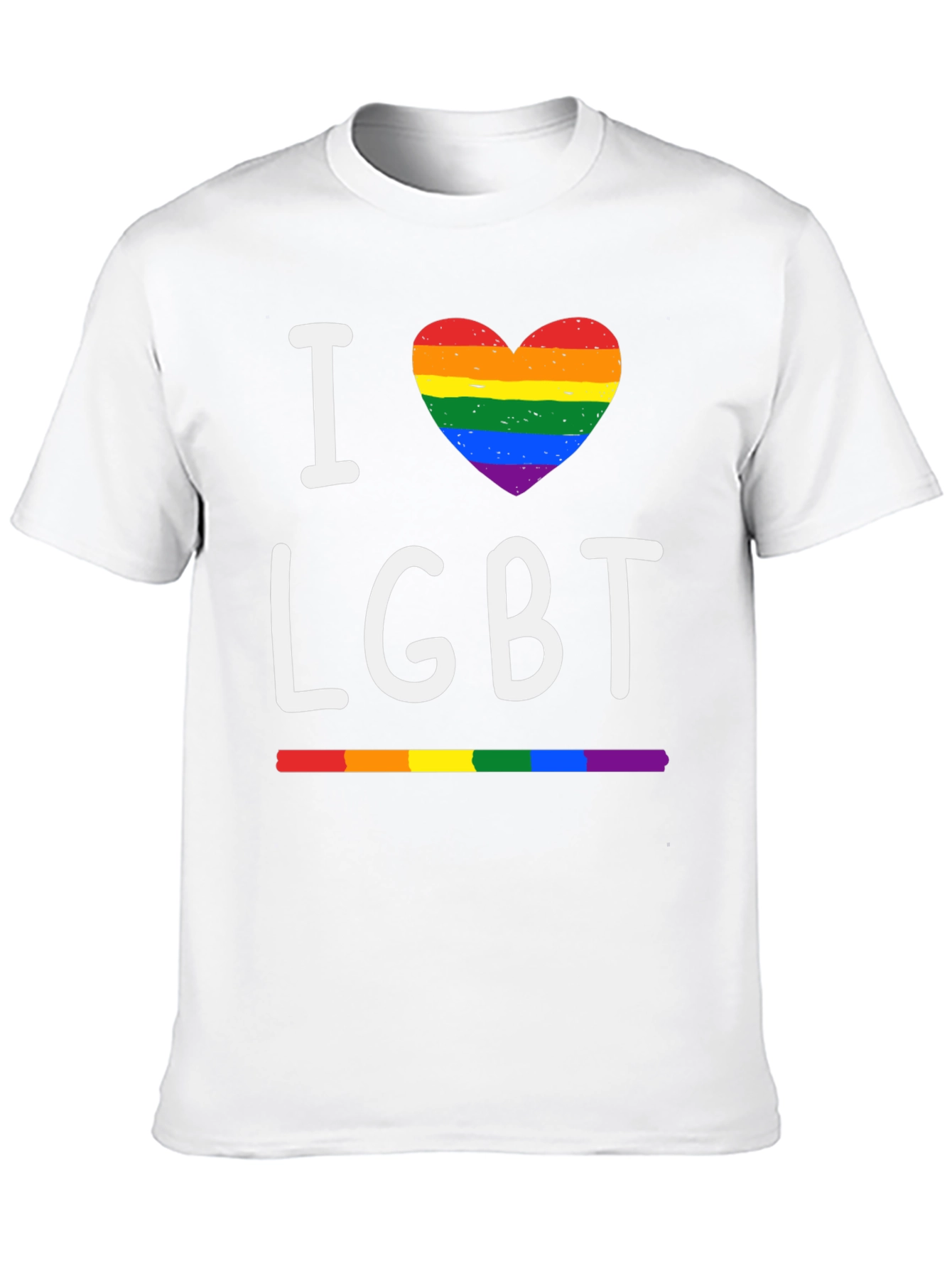 I Heart LGBT Pride T-Shirt - Rainbow Love