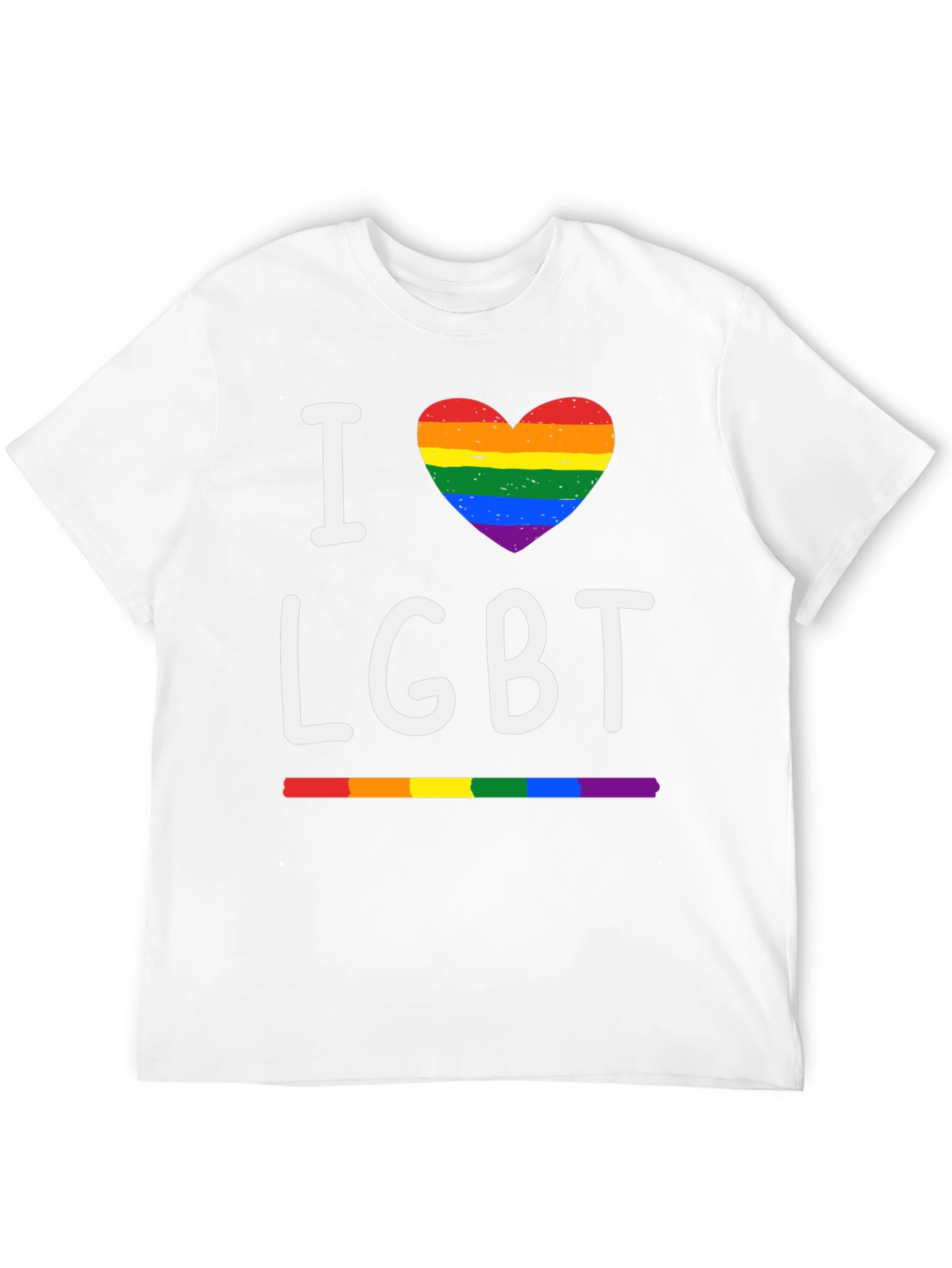 I Heart LGBT Pride T-Shirt - Rainbow Love