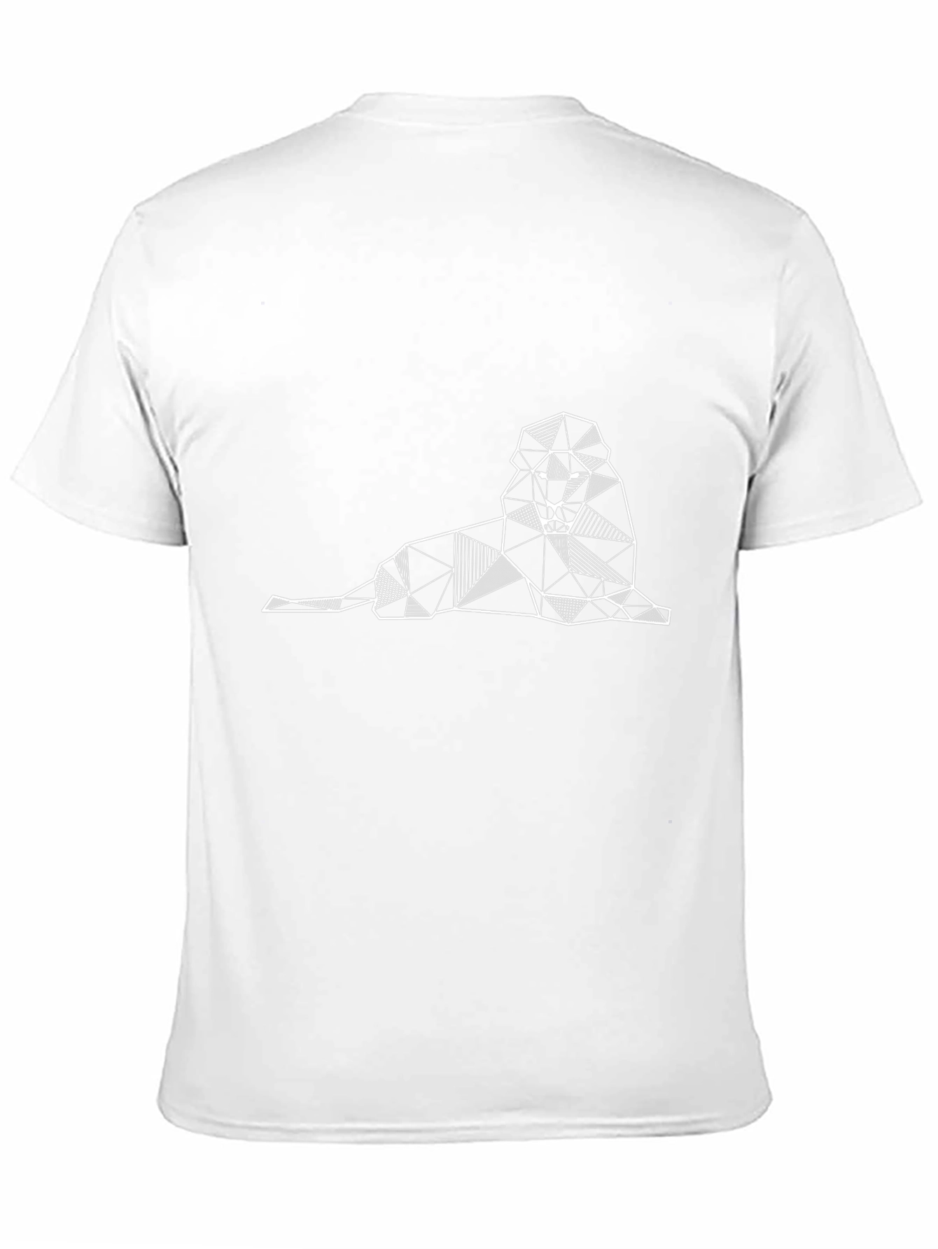 Geometric Lion Graphic Tee - Stylish Mens Black T-Shirt
