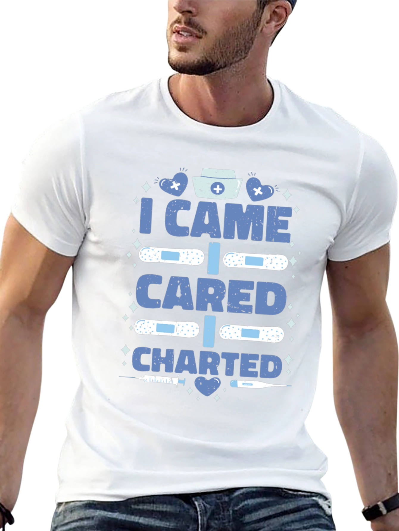 Nurse T-Shirt - I Came I Cared I Charted
