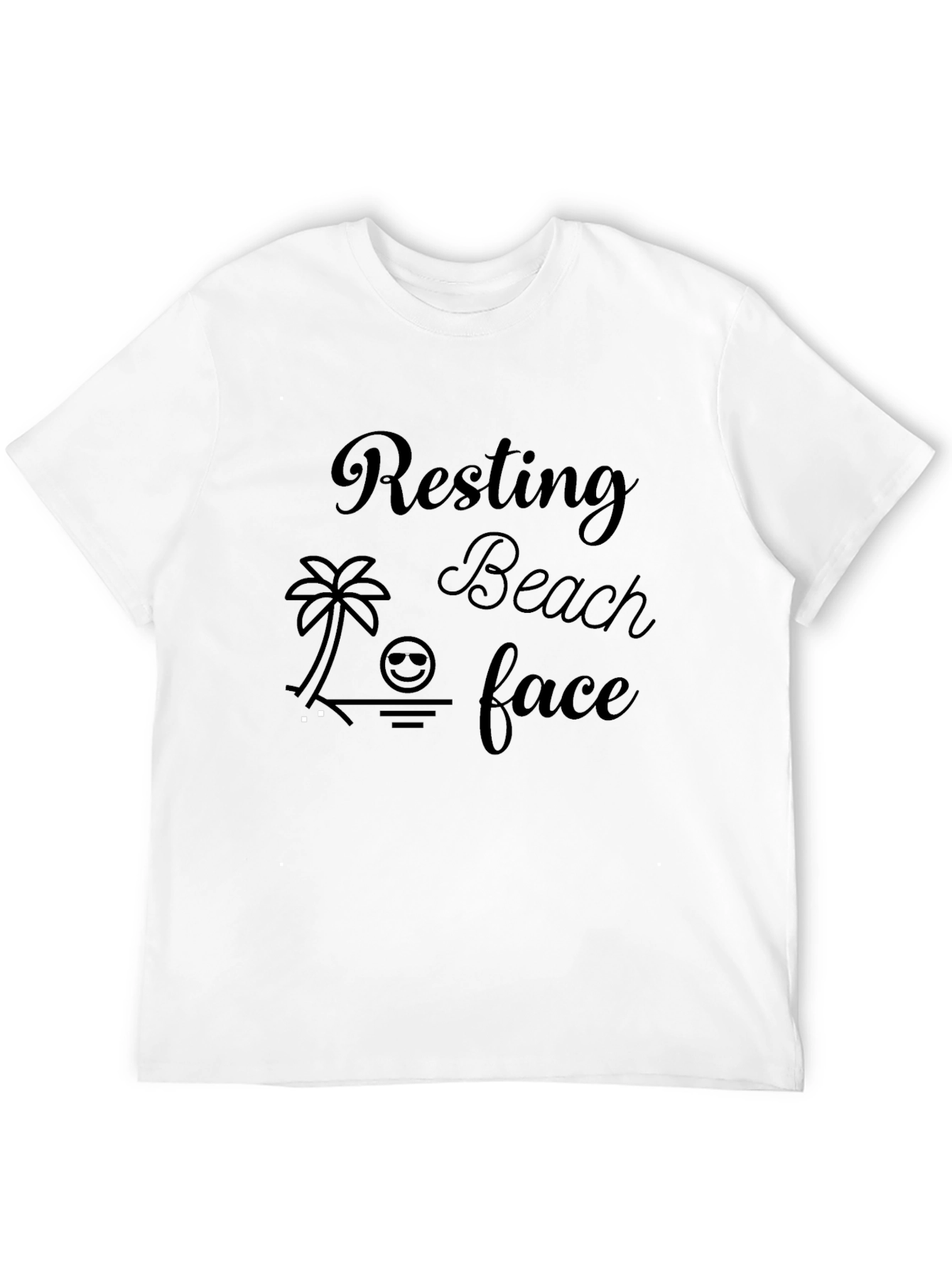 Resting Beach Face Graphic Tee - Black