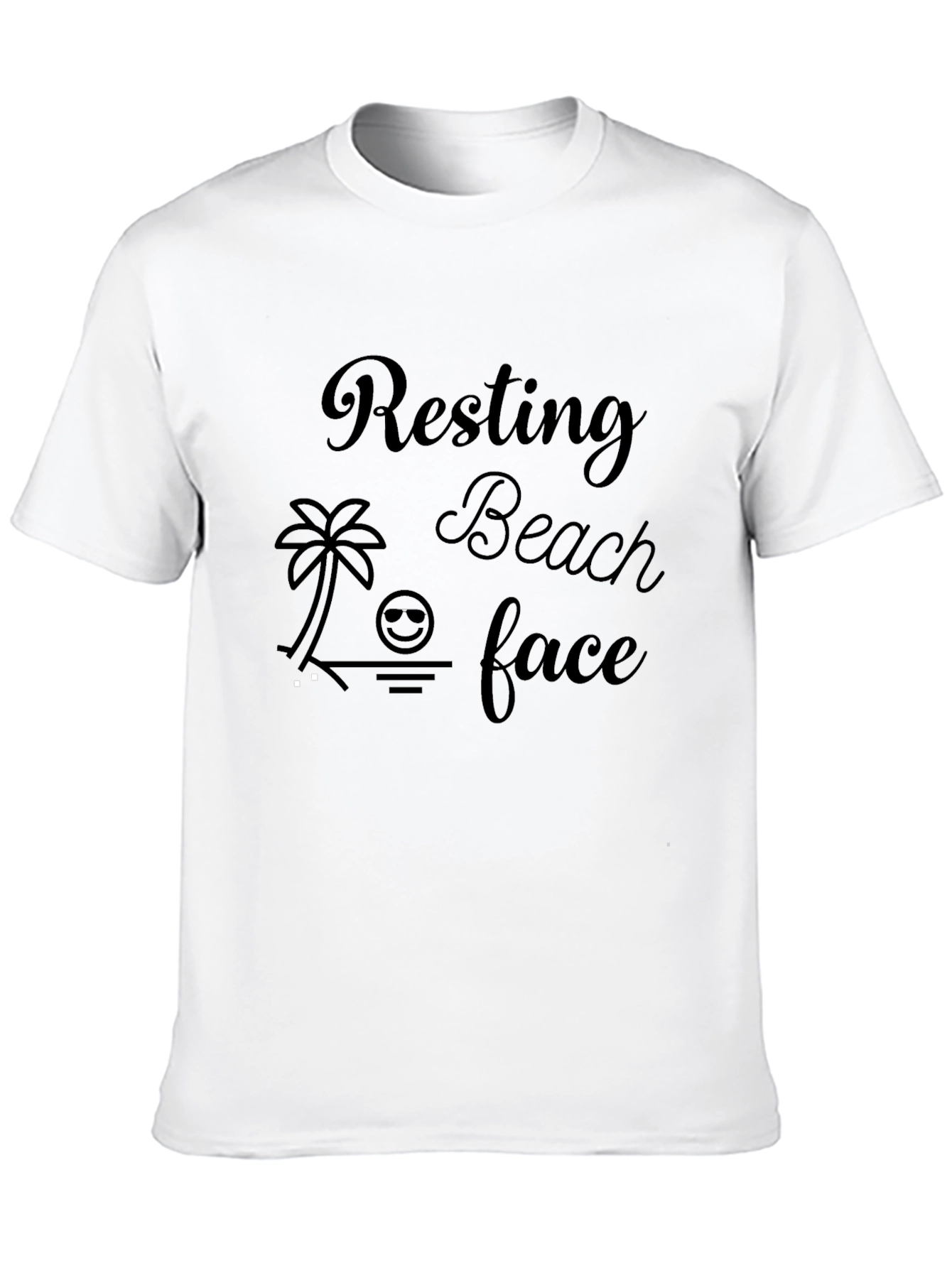 Resting Beach Face Graphic Tee - Black