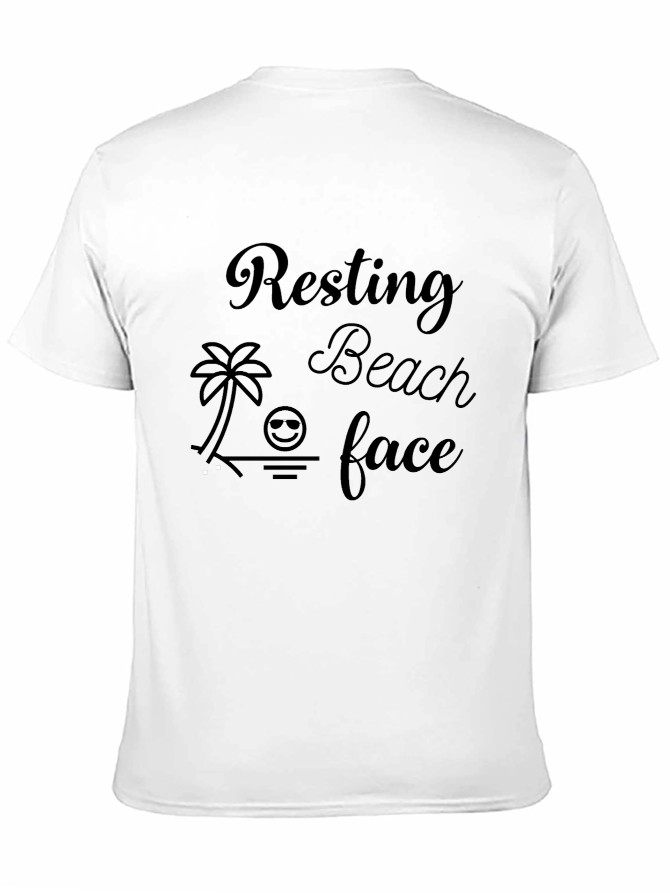 Resting Beach Face Graphic Tee - Black