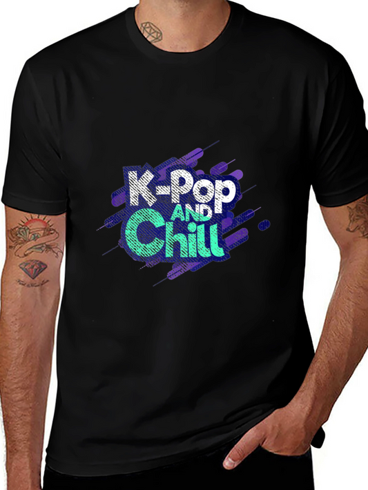 K-Pop and Chill Black Graphic Tee