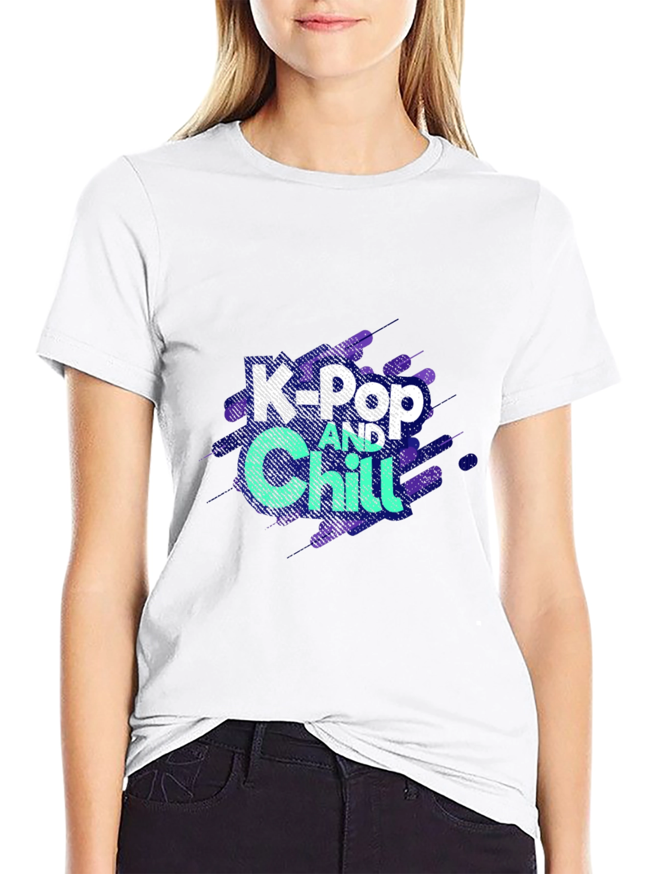 K-Pop and Chill Black Graphic Tee