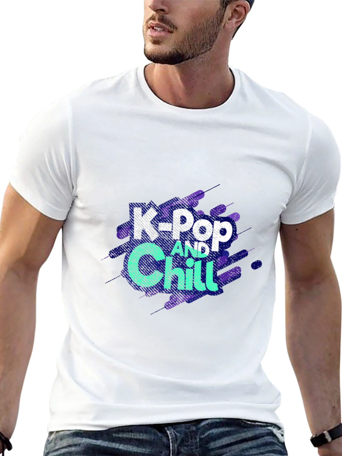 K-Pop and Chill Black Graphic Tee