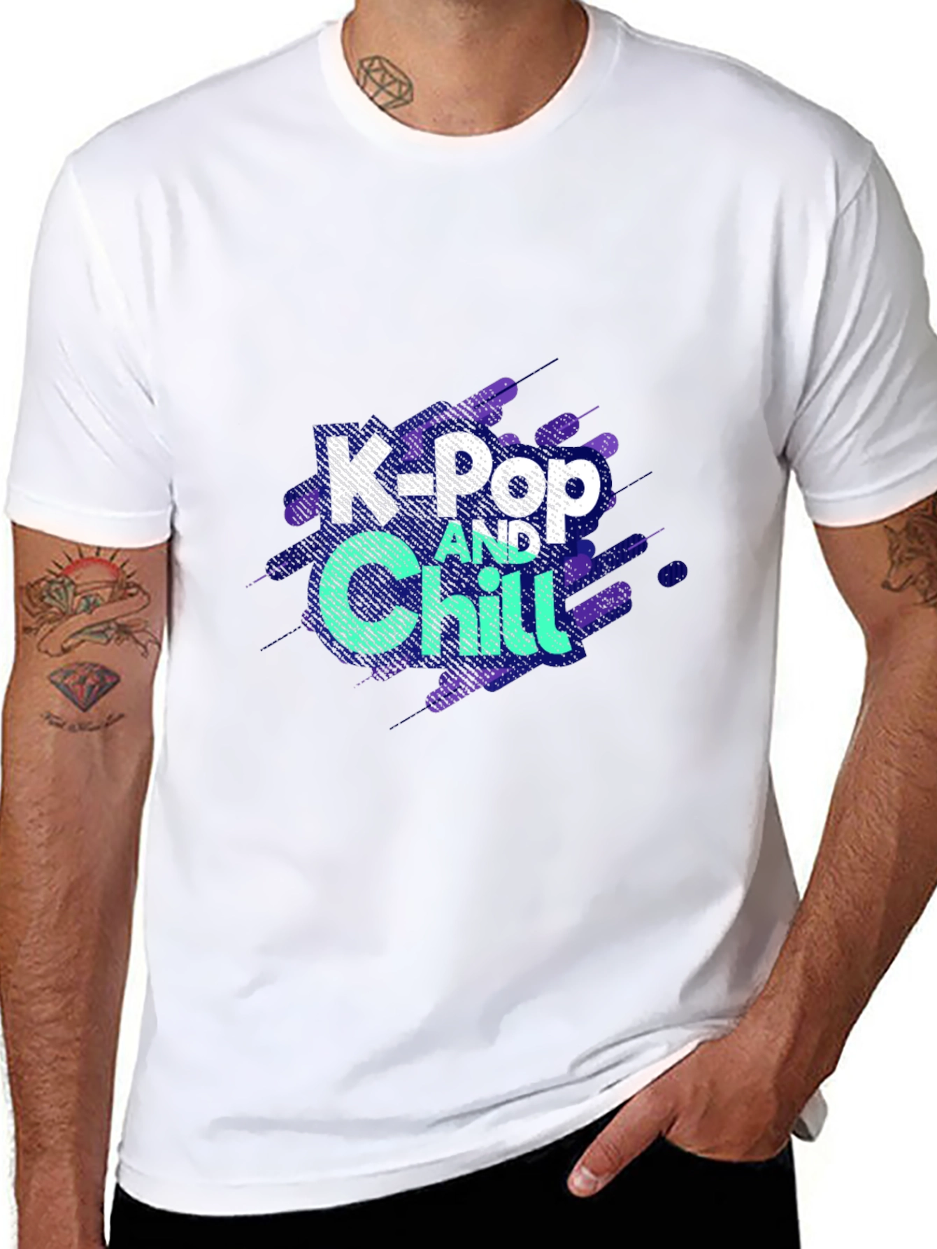 K-Pop and Chill Black Graphic Tee
