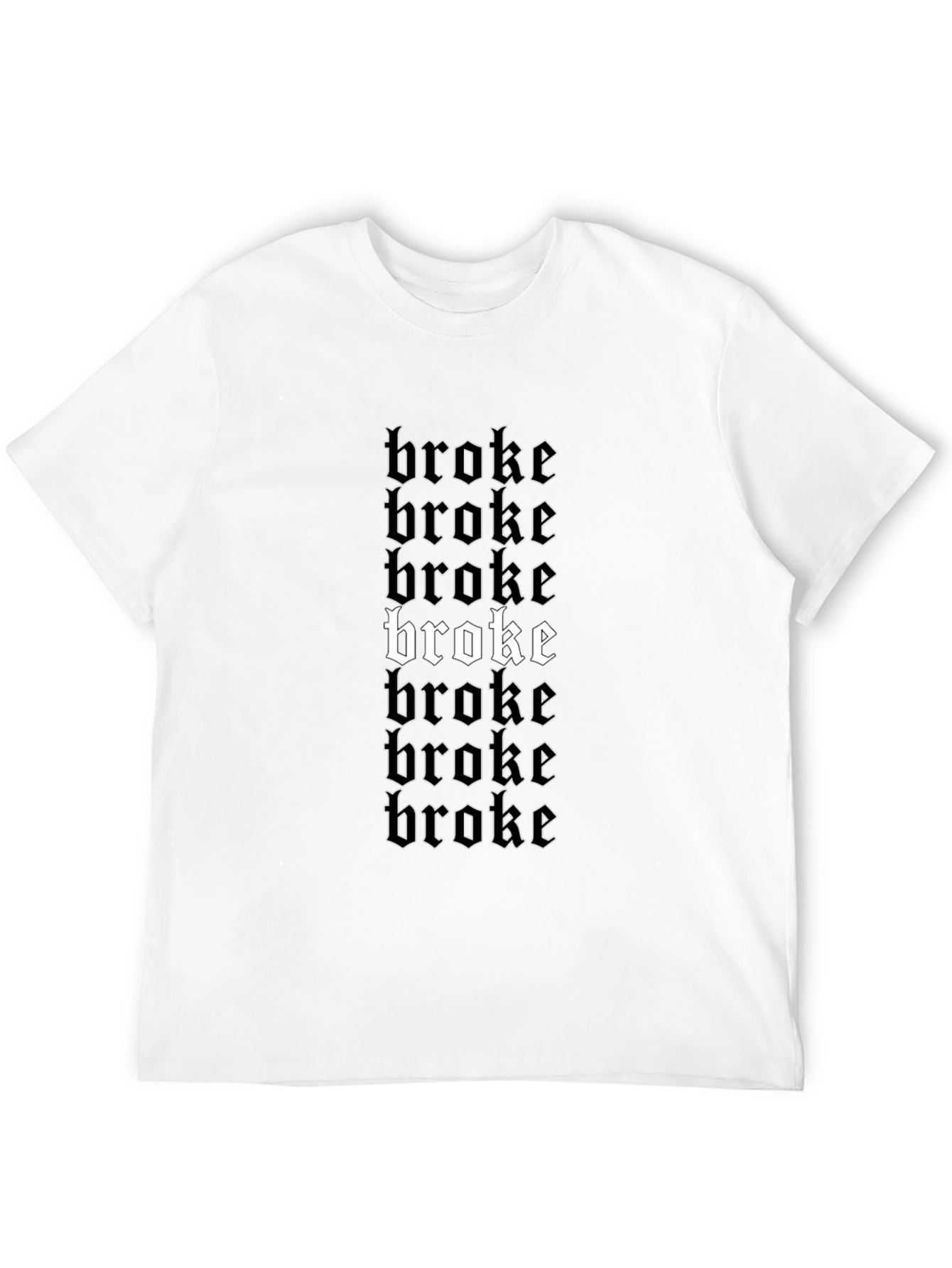 Broke Graphic Print Black T-Shirt