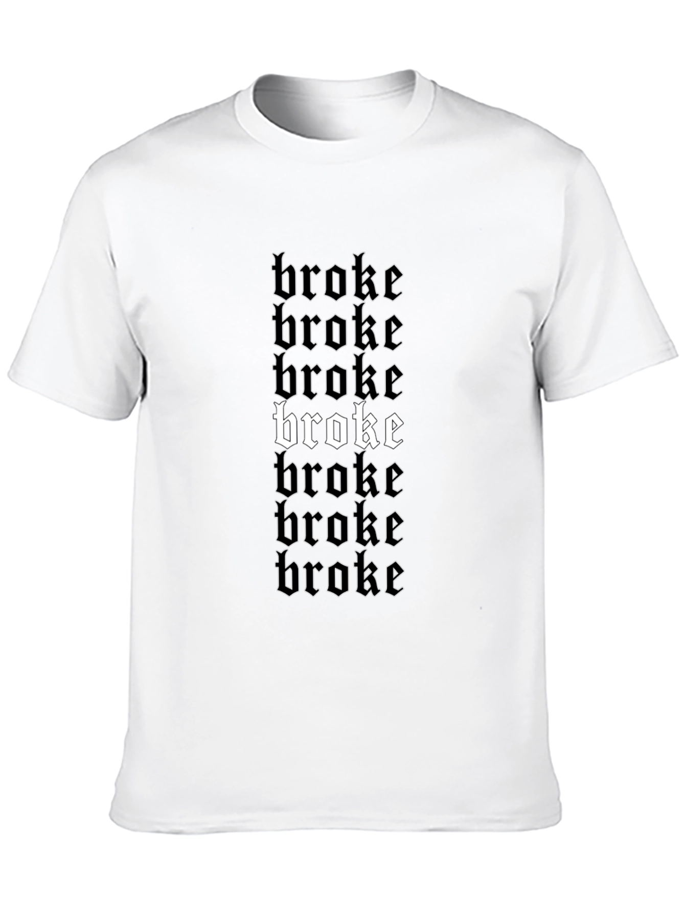 Broke Graphic Print Black T-Shirt