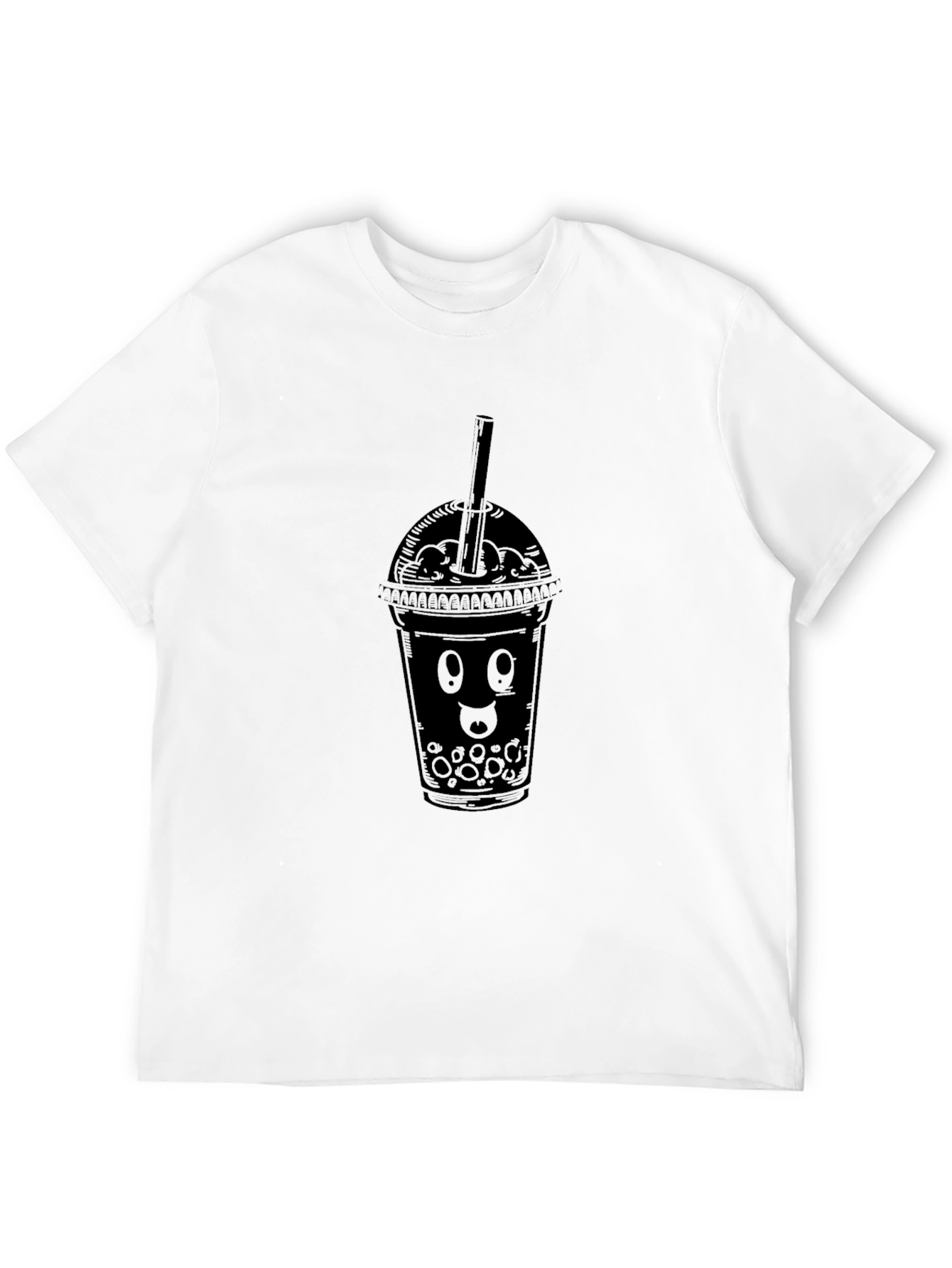 Black T-Shirt with Bubble Tea Graphic