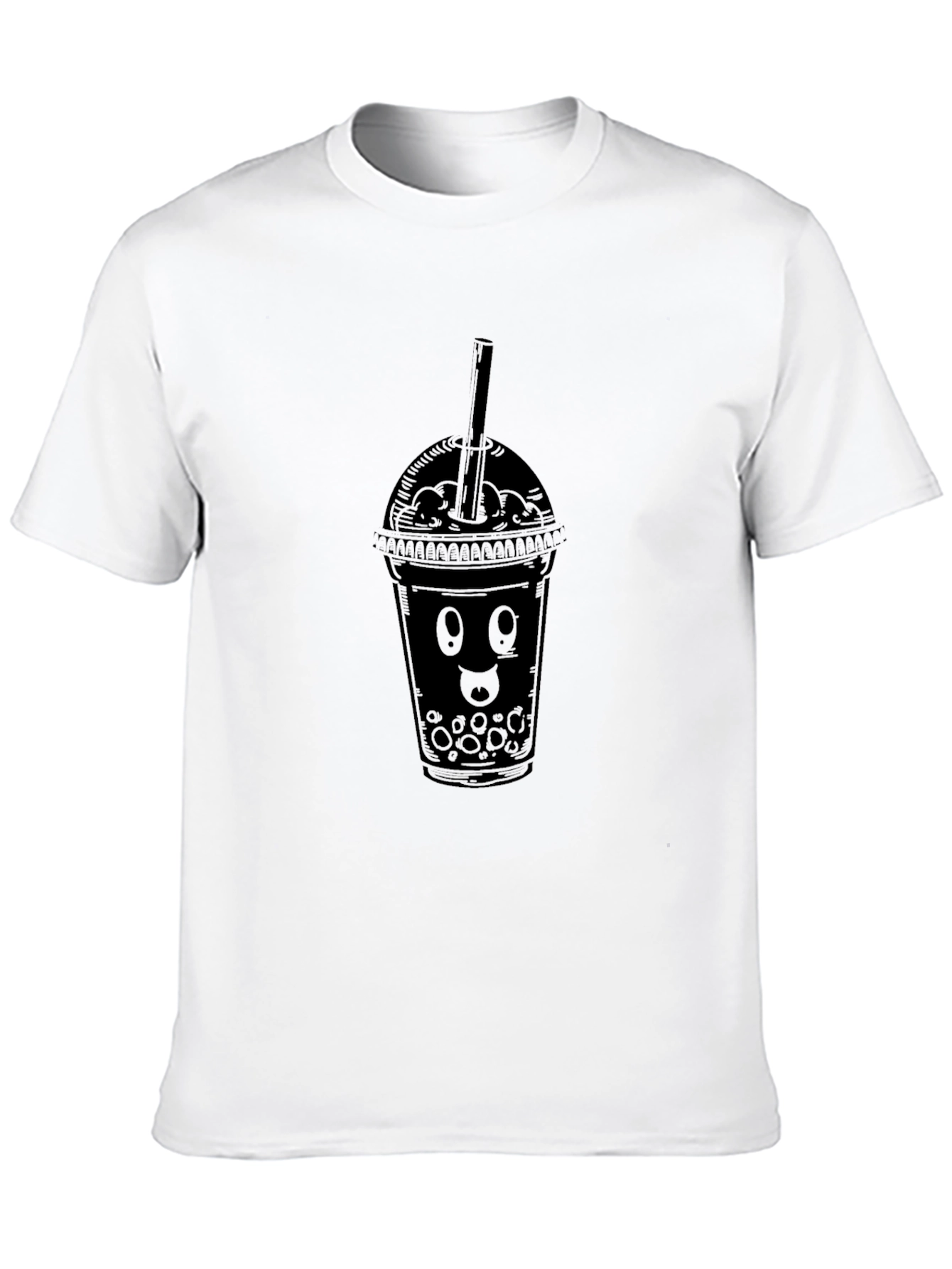 Black T-Shirt with Bubble Tea Graphic