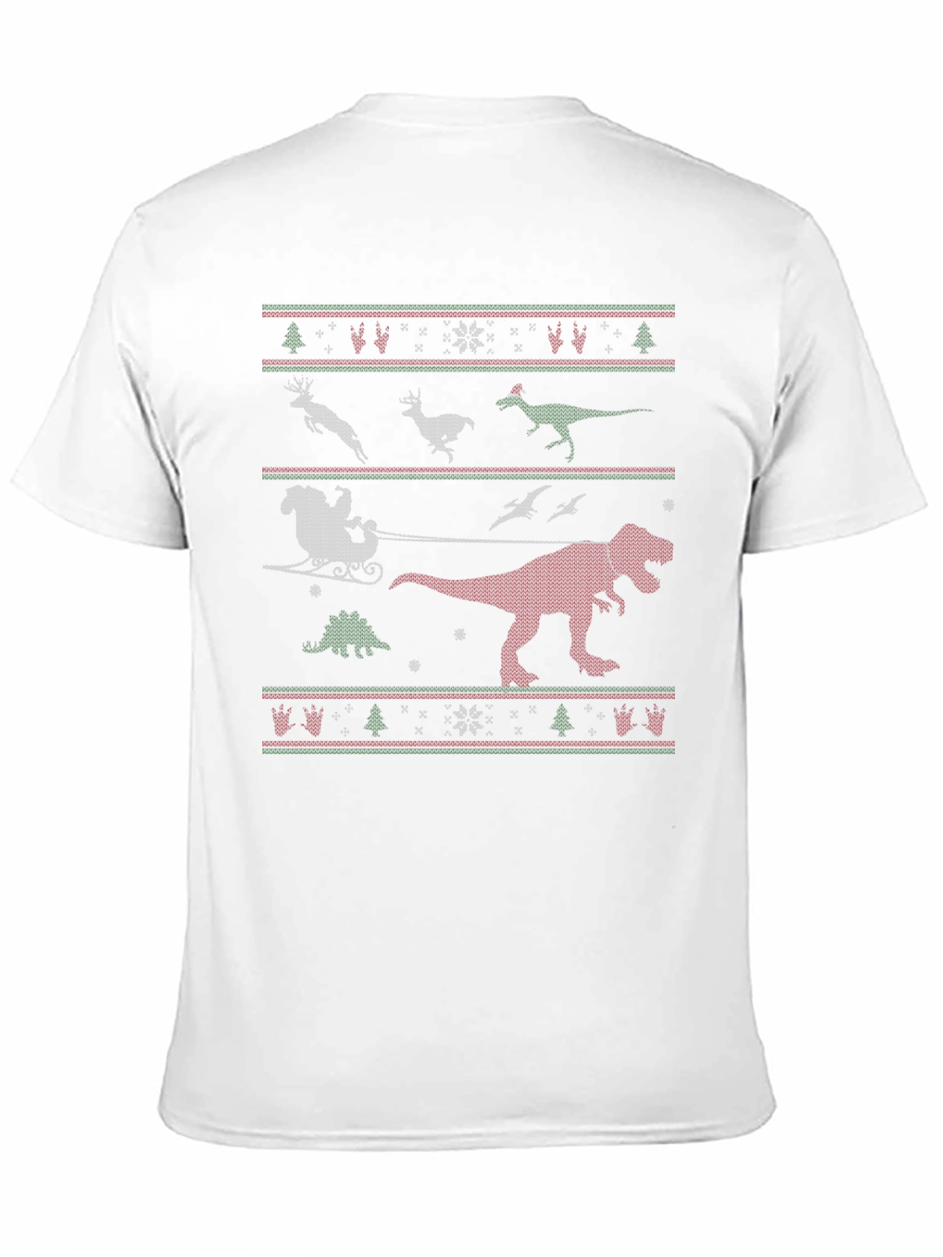 Dinosaur Christmas Sweater Pattern T-Shirt