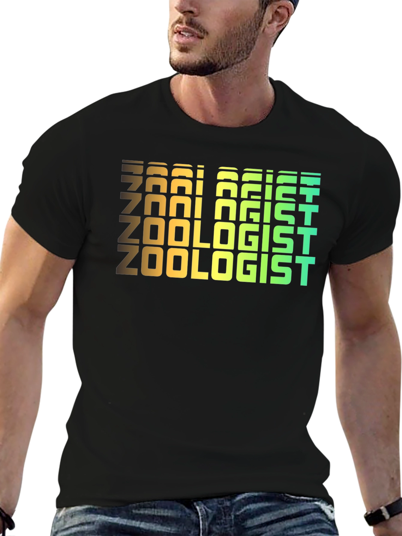 Zoologist Retro Text Black T-Shirt