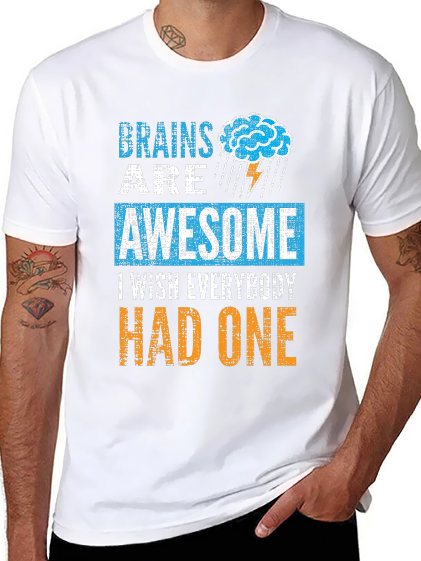 Brains Are Awesome T-Shirt Funny Brainy Tee