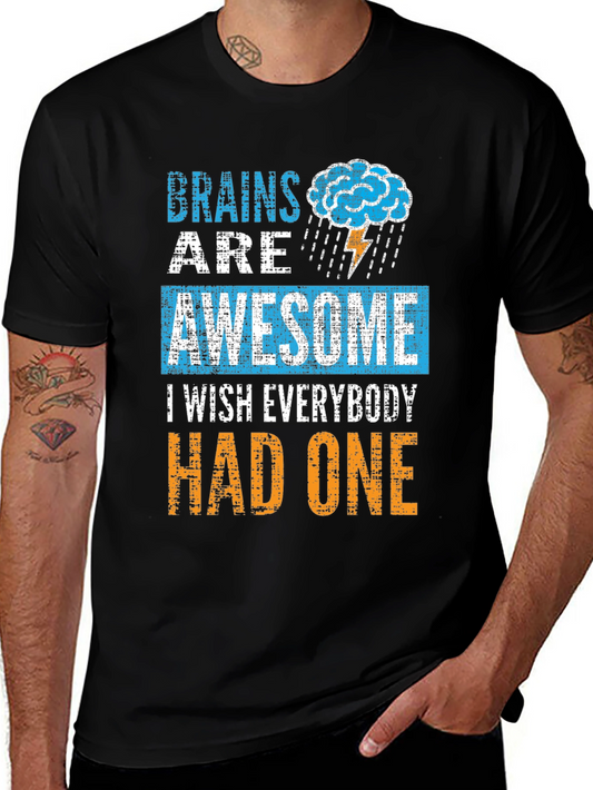 Brains Are Awesome T-Shirt Funny Brainy Tee