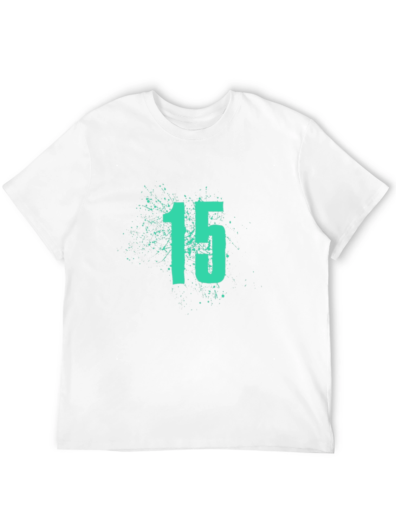 Mens Black T-Shirt with Number 15 Graphic