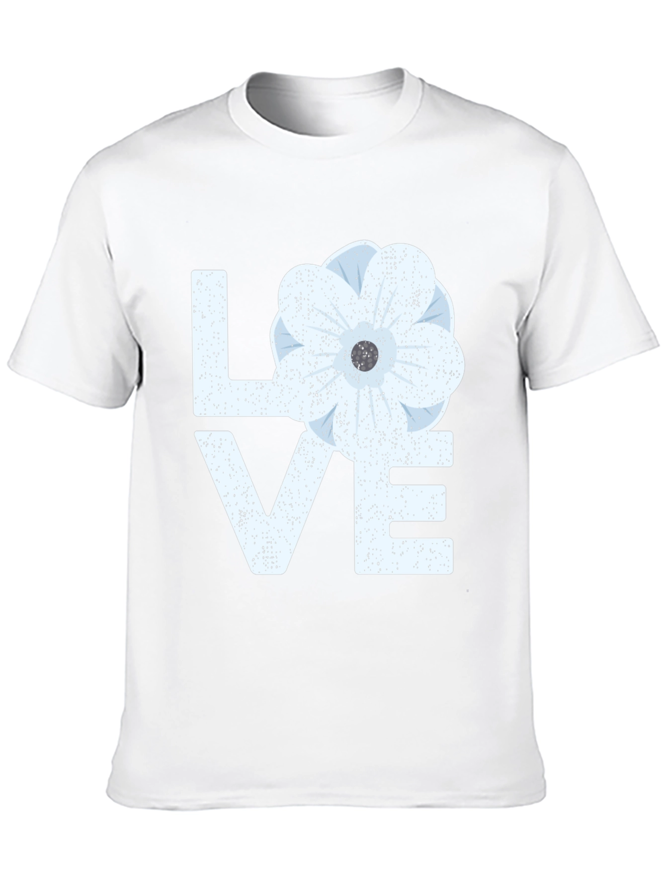 Floral LOVE Graphic T-Shirt - Black Casual Tee