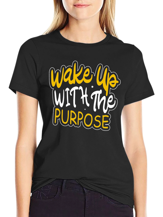 Wake Up With Purpose Black Graphic Tee