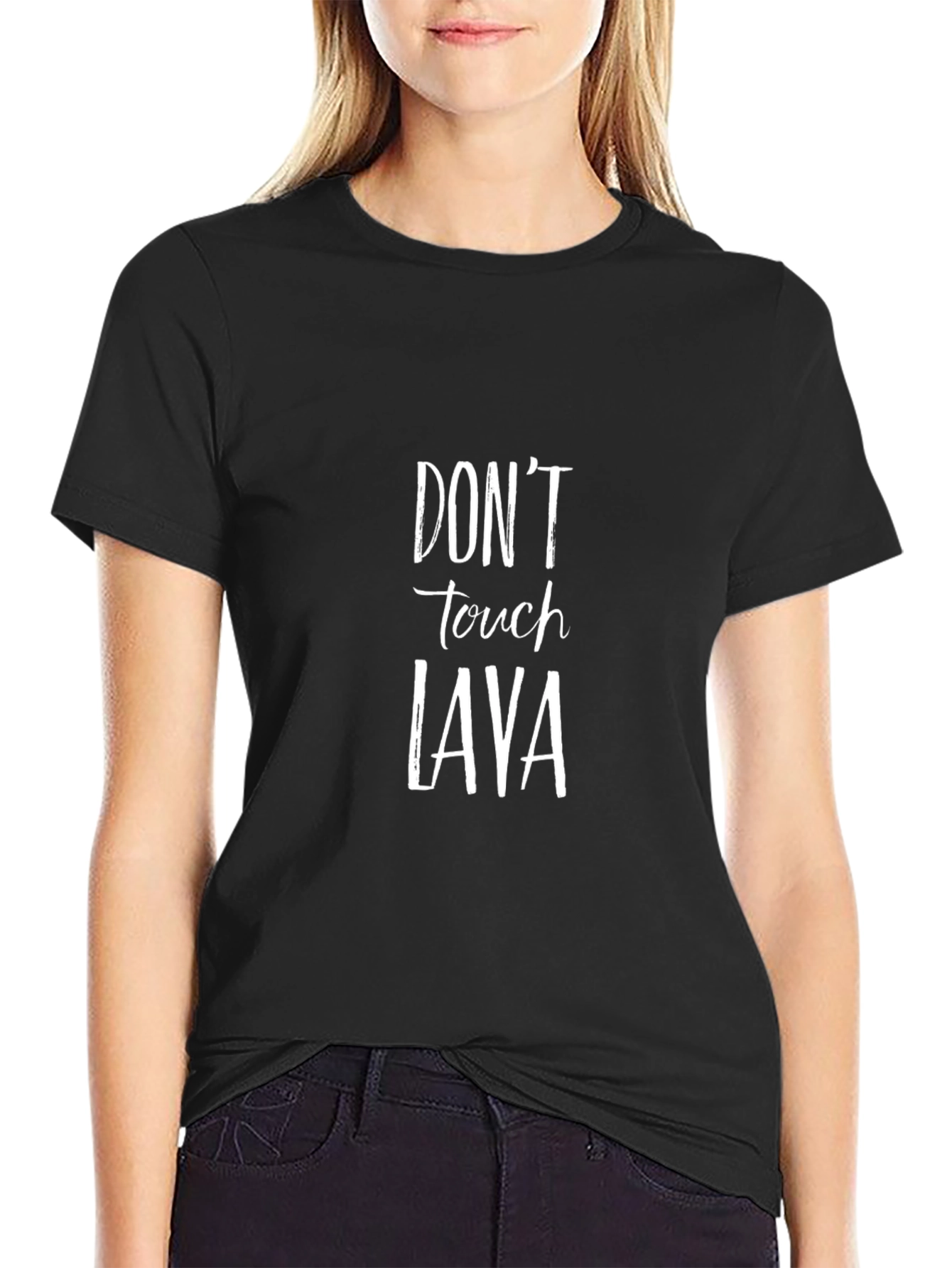Dont Touch Lava Graphic T-Shirt - Black