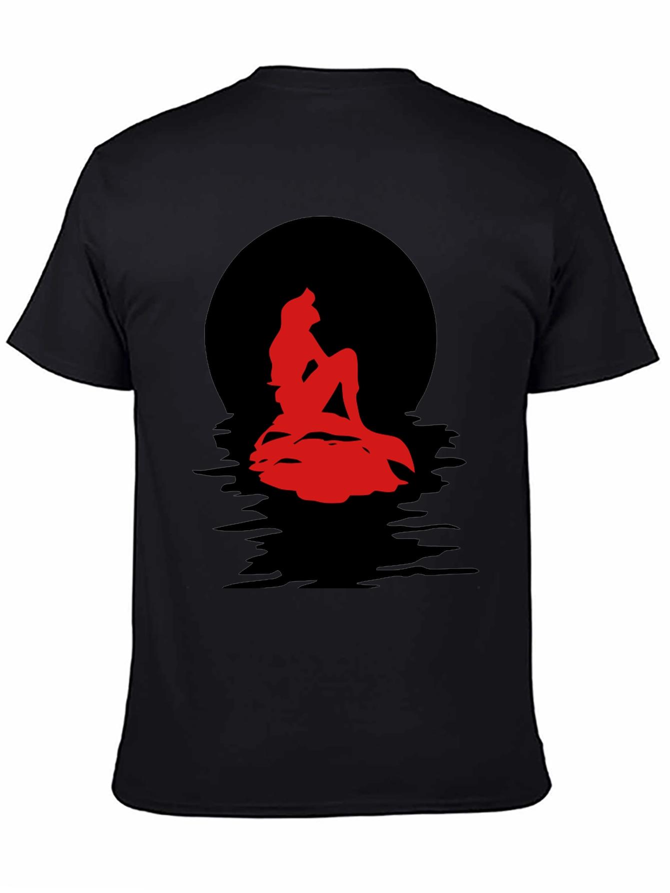 Red Mermaid Silhouette Graphic Tee