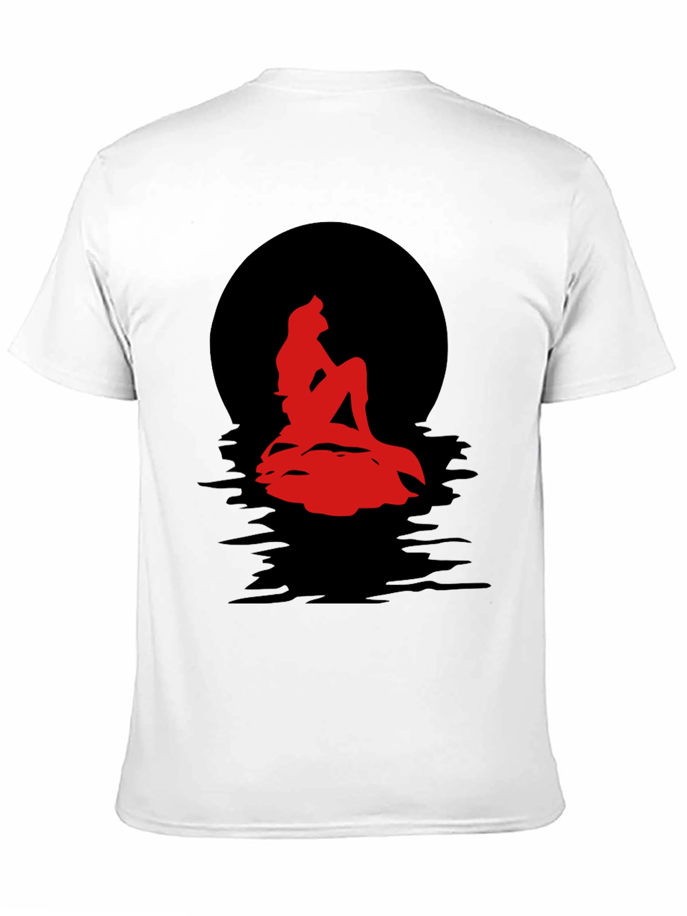 Red Mermaid Silhouette Graphic Tee