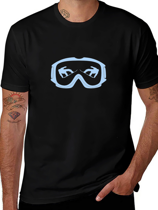 Snowboarder Goggles Graphic T-Shirt - Black