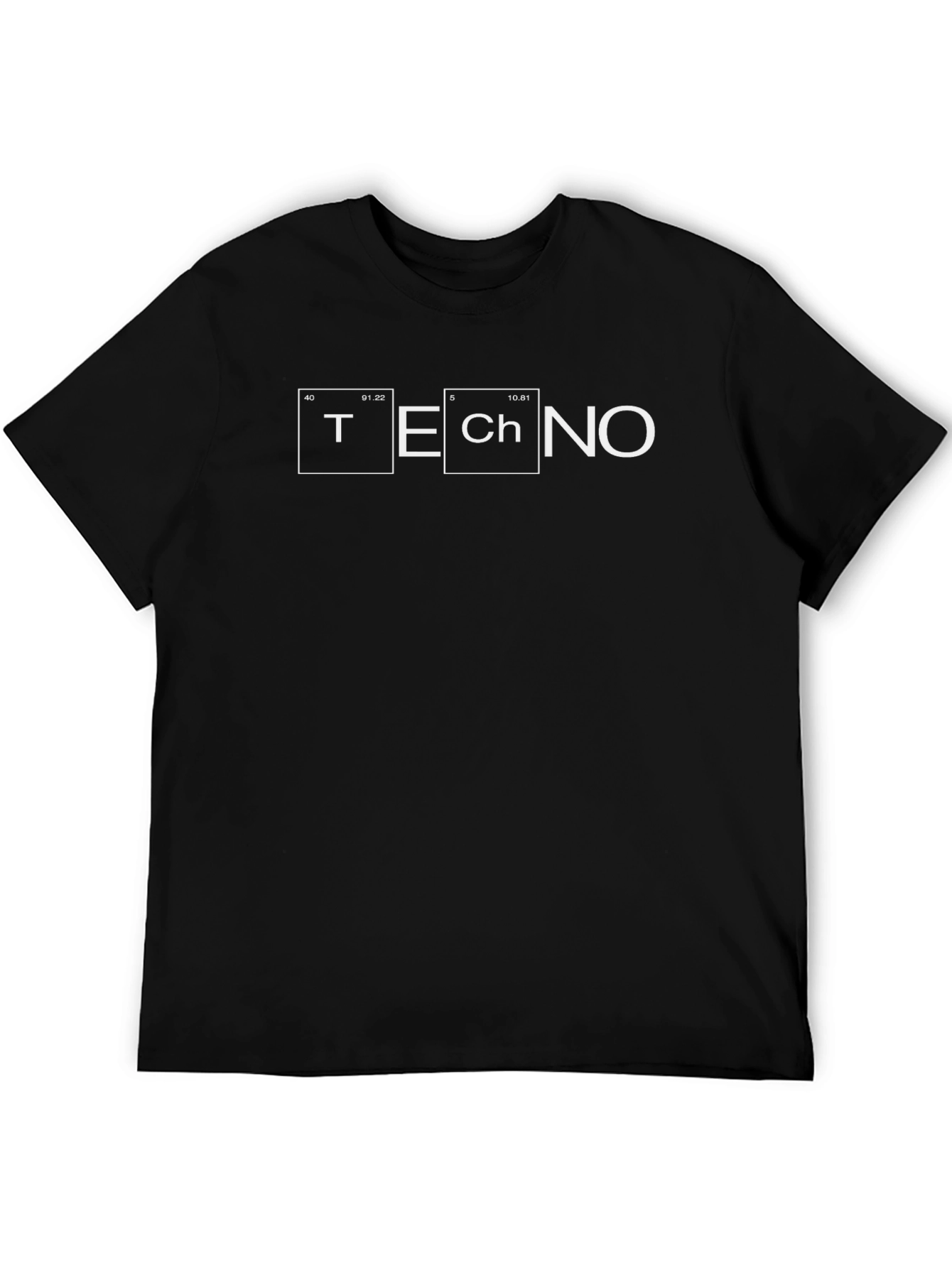 TECHNO Elements Graphic T-Shirt - Black Crew Neck Tee