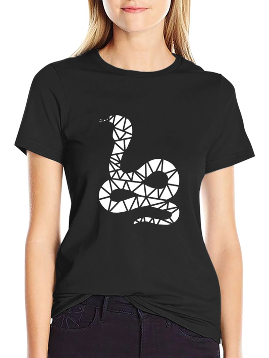 Geometric Snake Graphic Tee - Mens Black T-Shirt