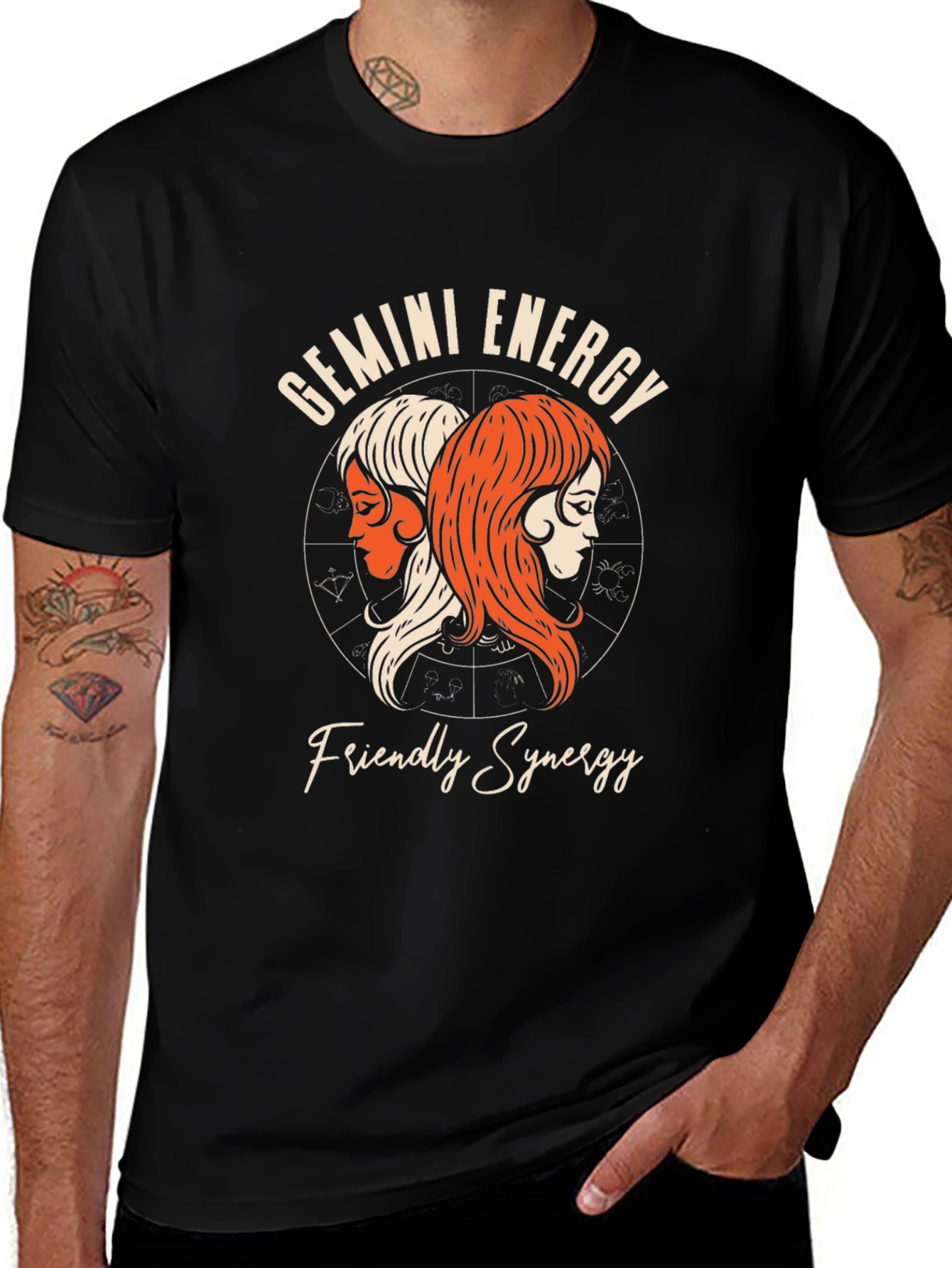 Gemini Energy T-Shirt: Friendly Synergy Zodiac Tee