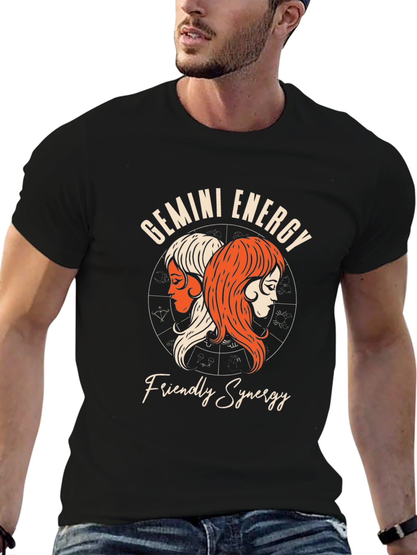 Gemini Energy T-Shirt: Friendly Synergy Zodiac Tee