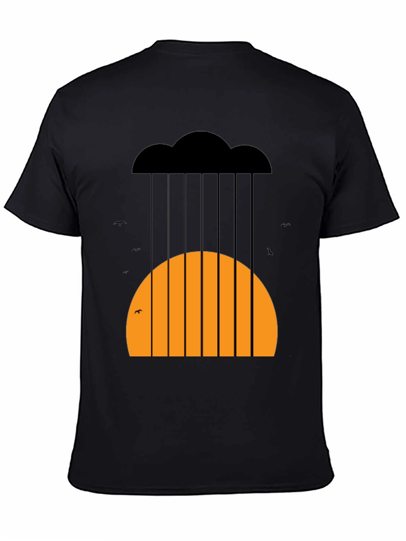 Graphic Rain Cloud and Sunset Mens T-Shirt
