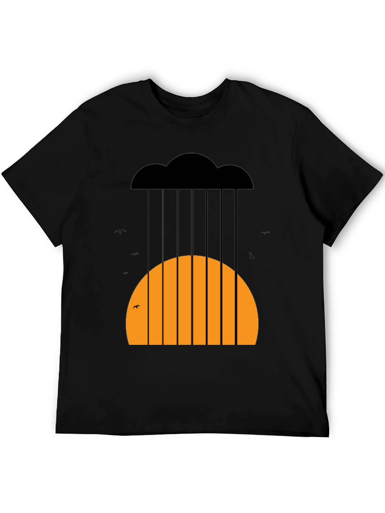 Graphic Rain Cloud and Sunset Mens T-Shirt