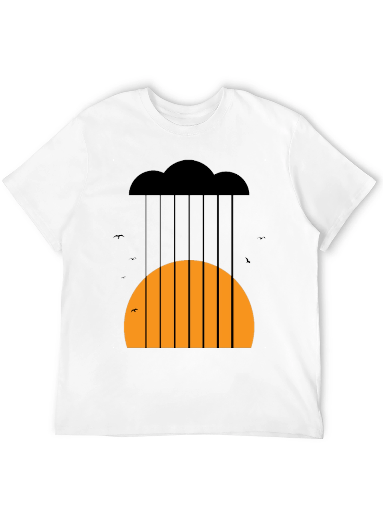 Graphic Rain Cloud and Sunset Mens T-Shirt
