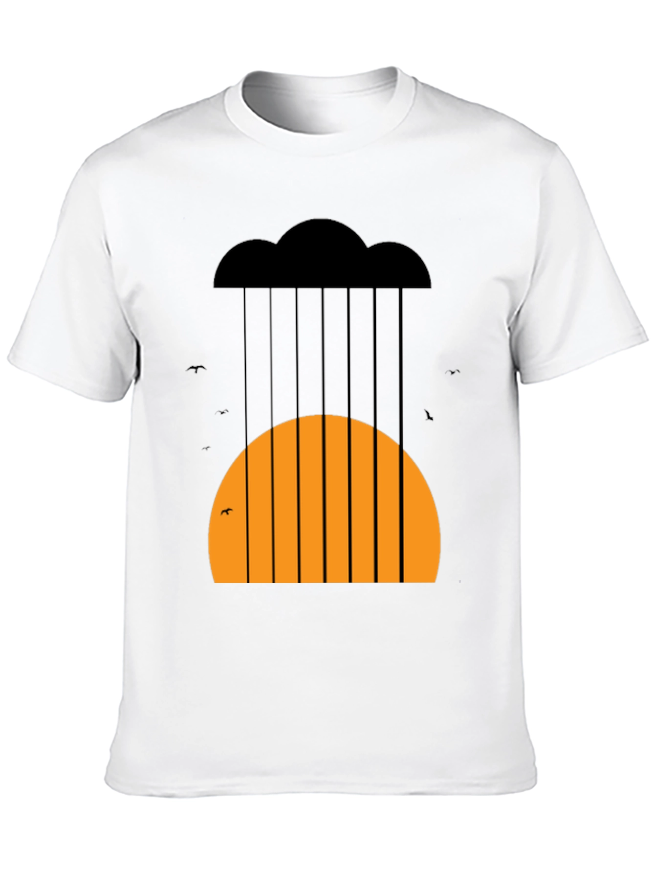 Graphic Rain Cloud and Sunset Mens T-Shirt