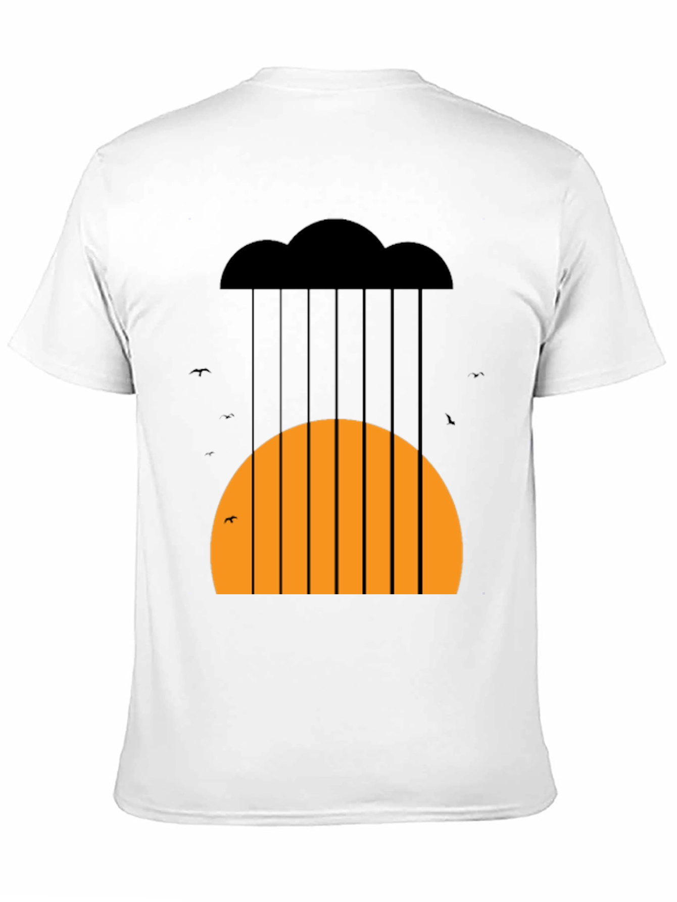 Graphic Rain Cloud and Sunset Mens T-Shirt