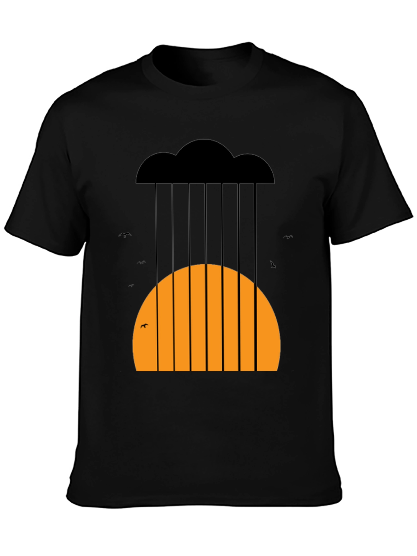 Graphic Rain Cloud and Sunset Mens T-Shirt
