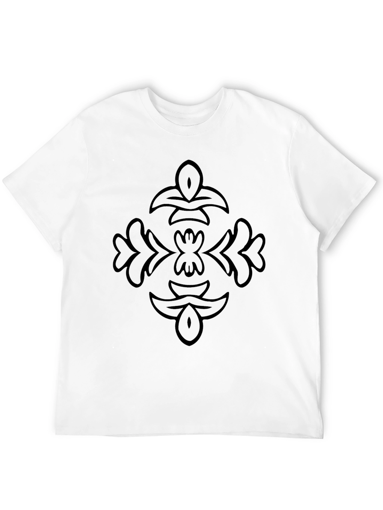 Mens Black Graphic Tee - Abstract Floral Design