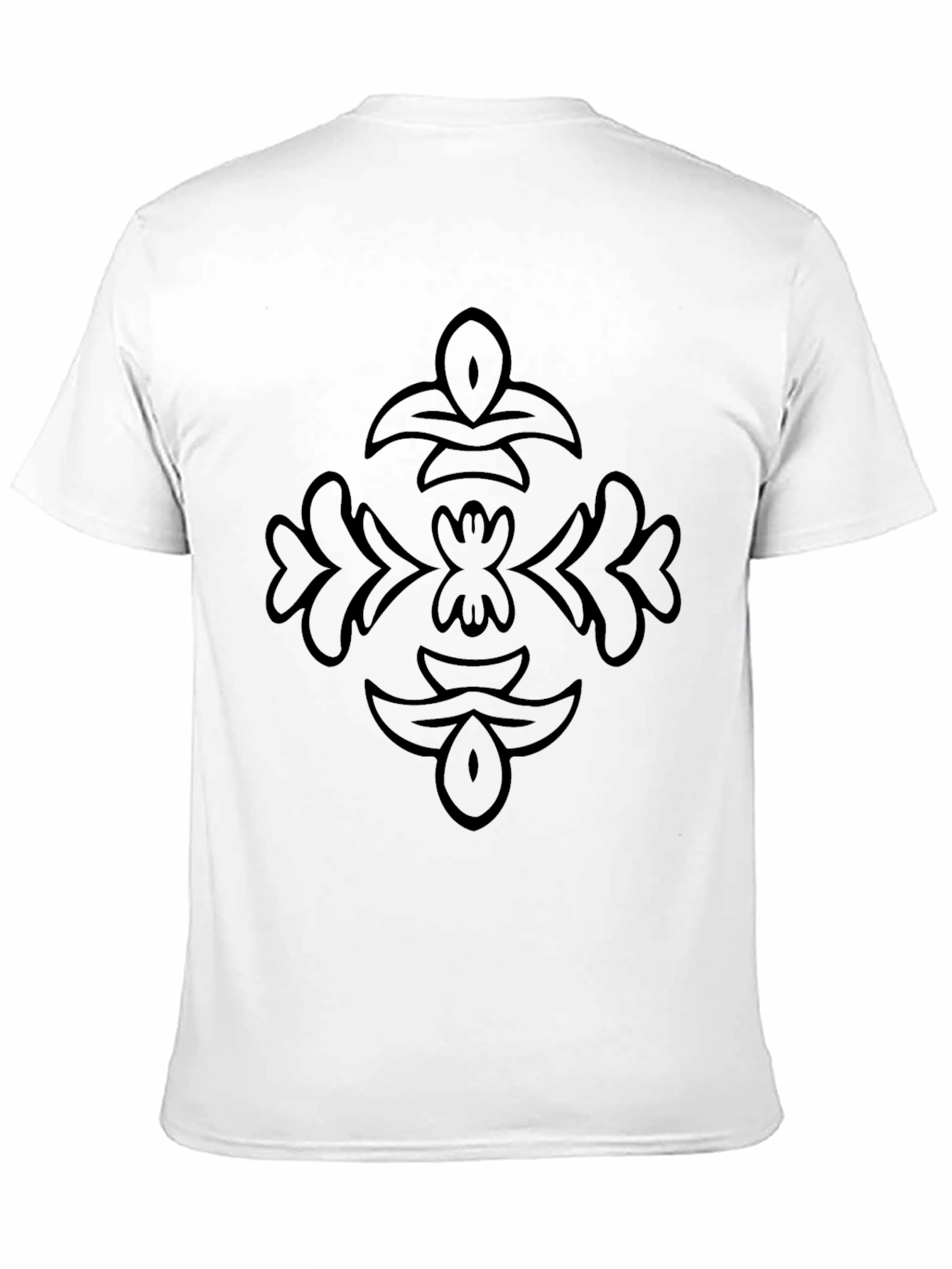 Mens Black Graphic Tee - Abstract Floral Design