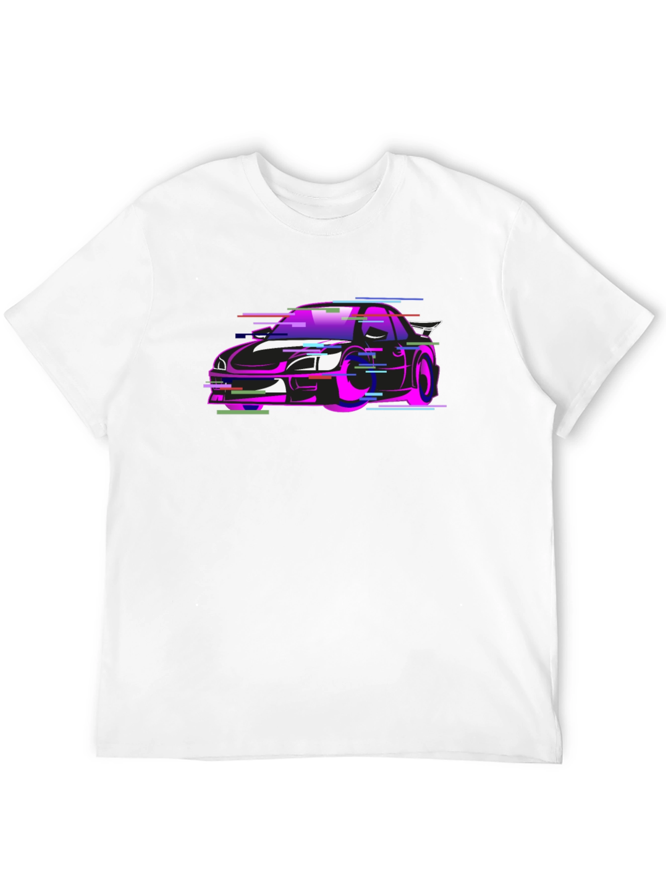 Glitch Car Graphic Black T-Shirt