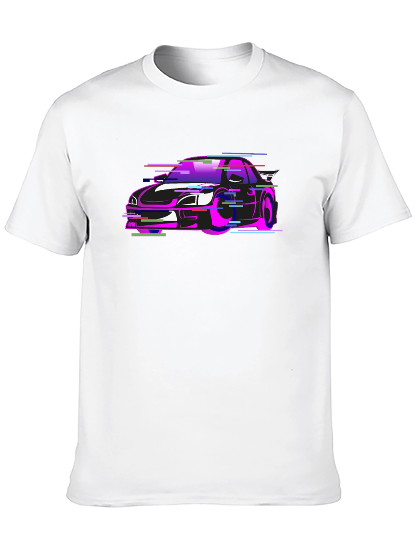 Glitch Car Graphic Black T-Shirt