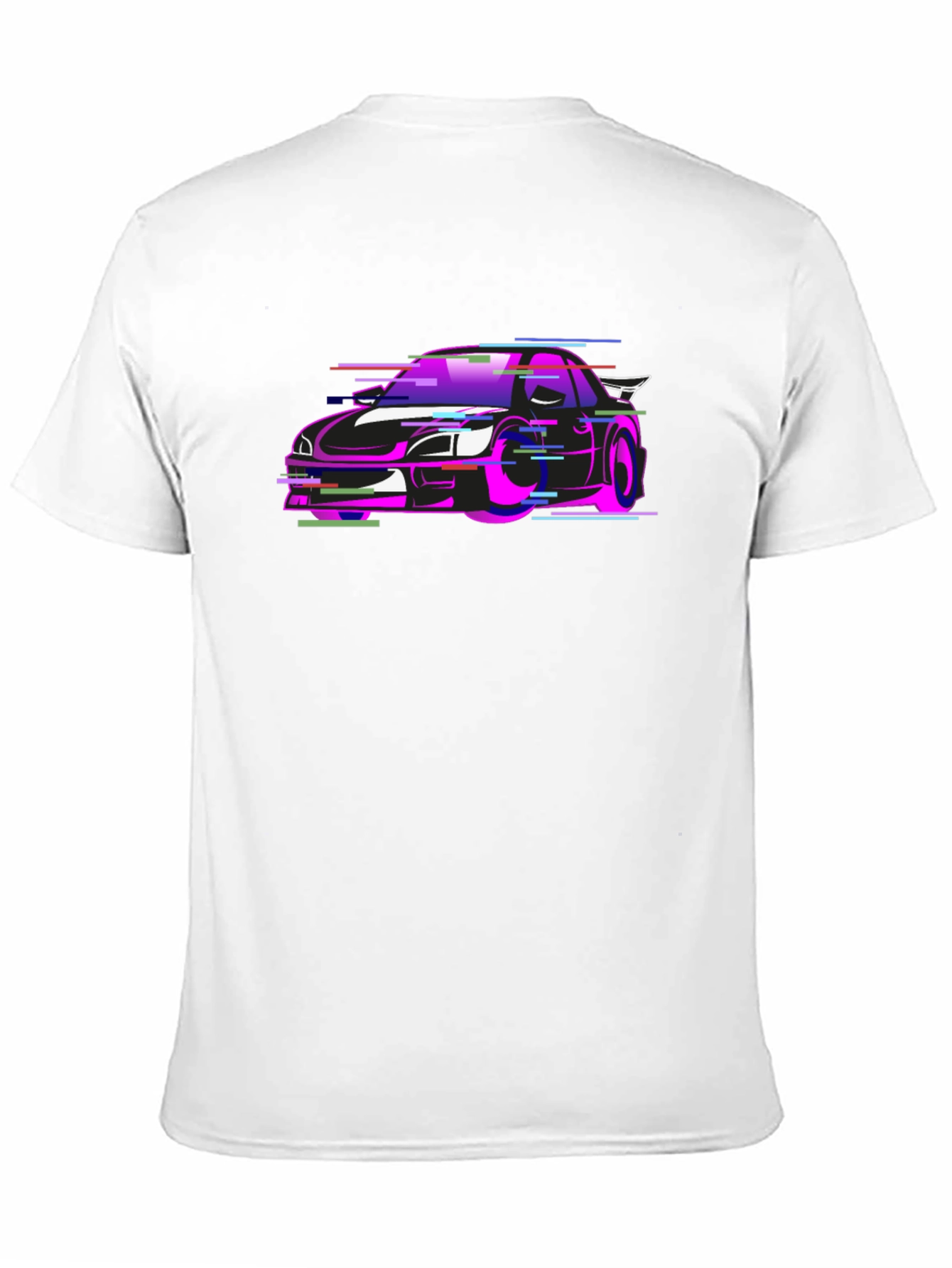 Glitch Car Graphic Black T-Shirt