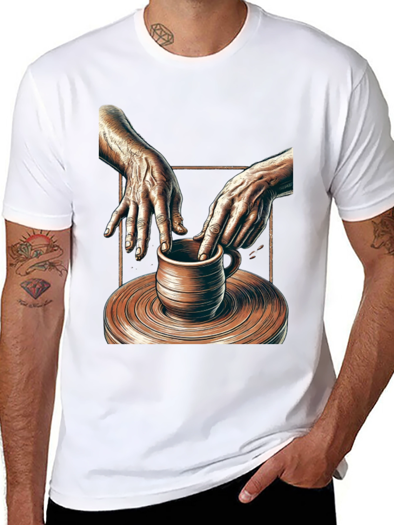Potters Hands Graphic Tee - Unisex Black T-Shirt