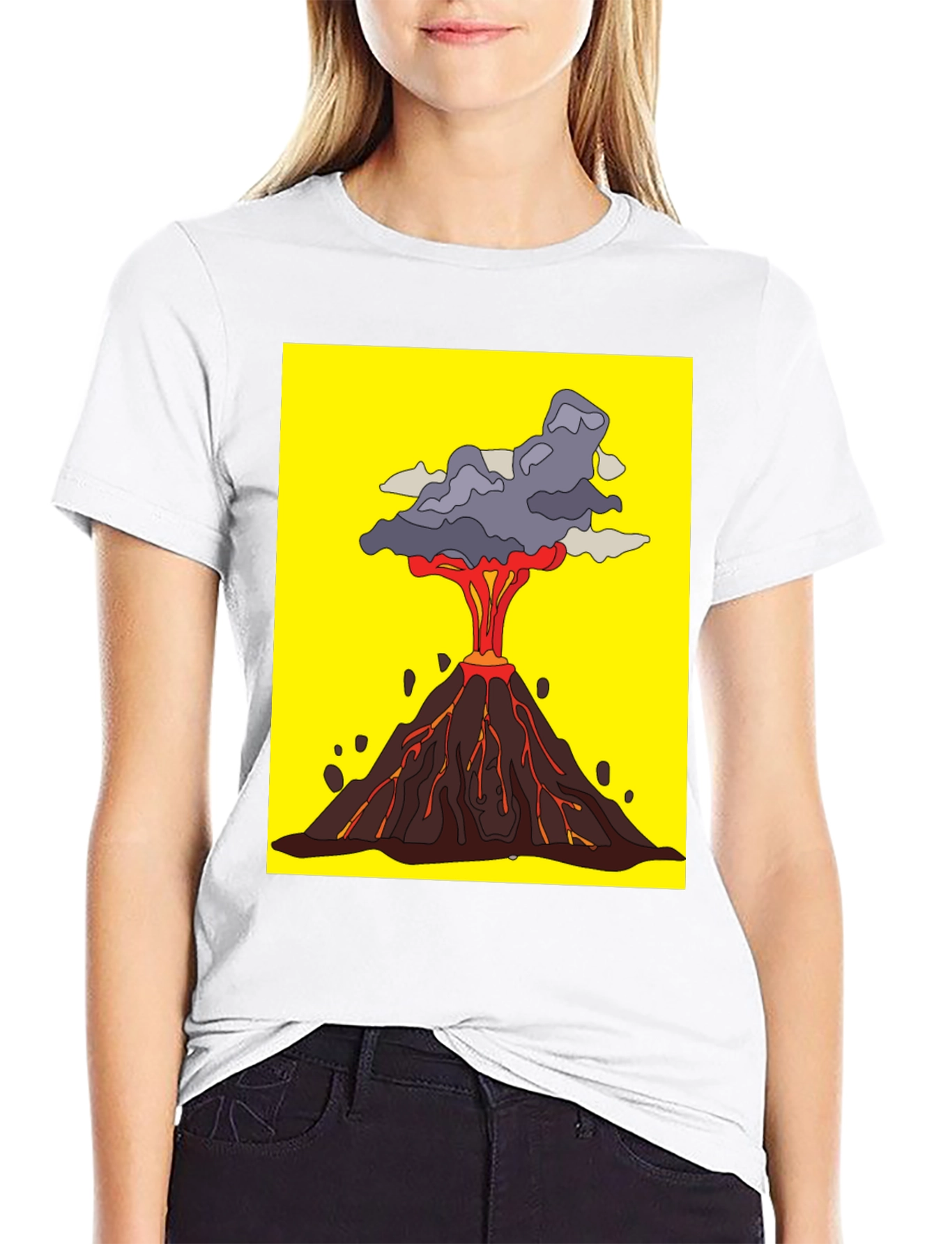 Volcano Eruption Graphic Tee - Bold Statement Shirt