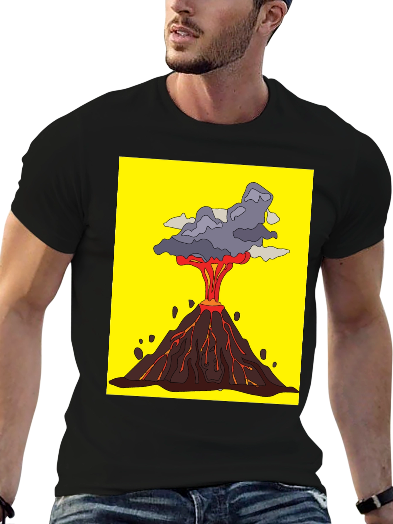 Volcano Eruption Graphic Tee - Bold Statement Shirt