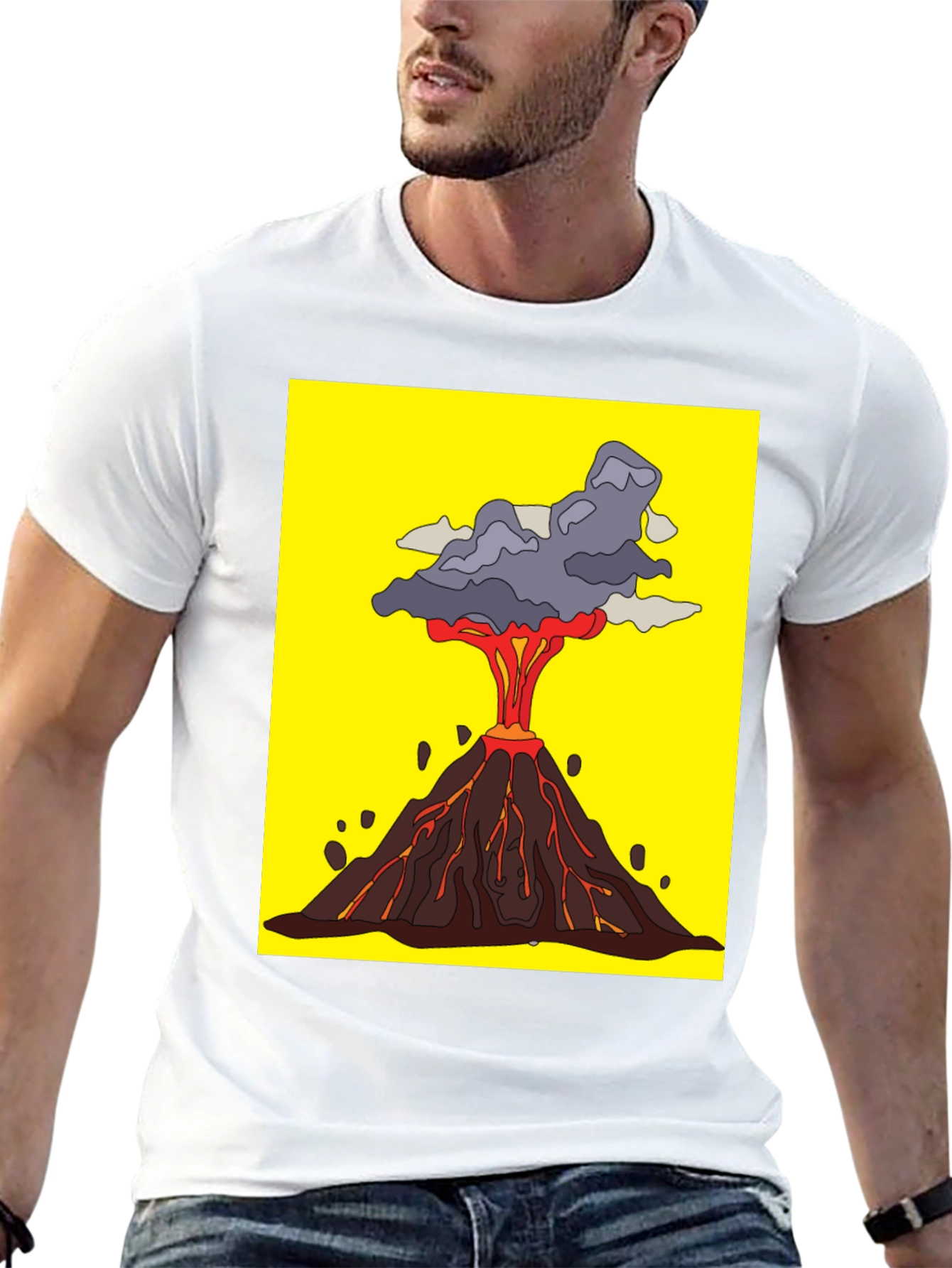 Volcano Eruption Graphic Tee - Bold Statement Shirt