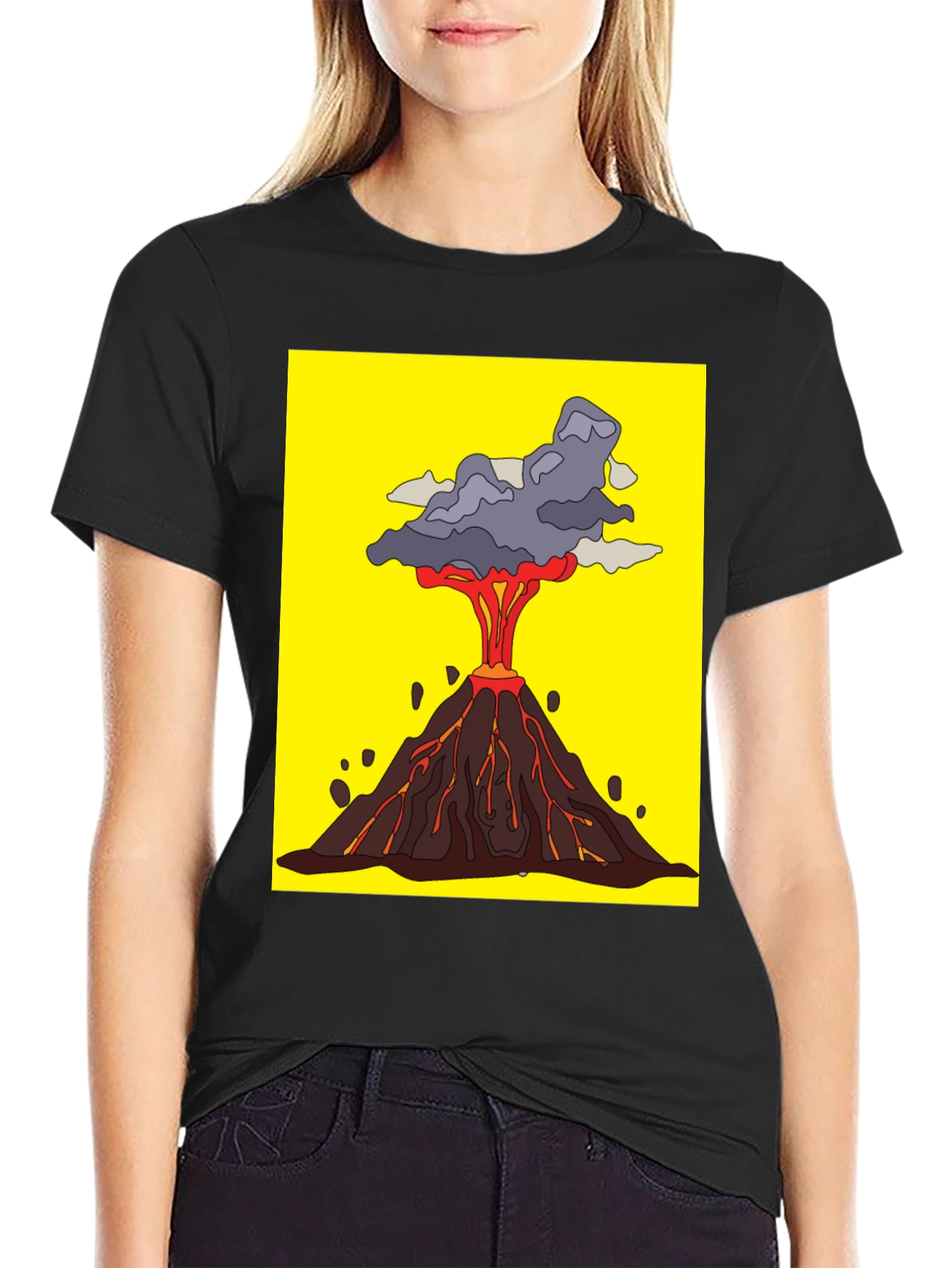 Volcano Eruption Graphic Tee - Bold Statement Shirt